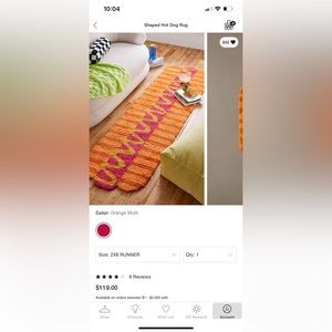 Urban Outfitters Hot dog shaped runner 2x8